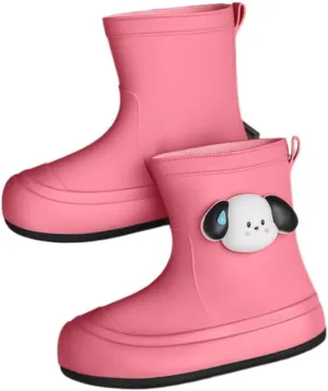 Short Ankle-High Rain Boots Waterproof Cute Short Rubber Cartoon Detachable Dog Boots