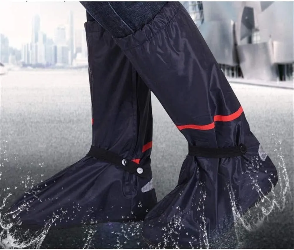 Silicone Waterproof Shoes Covers Waterproof Shoe Cover Rain Boots Shoe Cover Men and Women Rainy Day Thick Wear-Resistant Bottom Non-Slip Bicycle Shoe Cover Black Gaiters (Size : B(Medium))