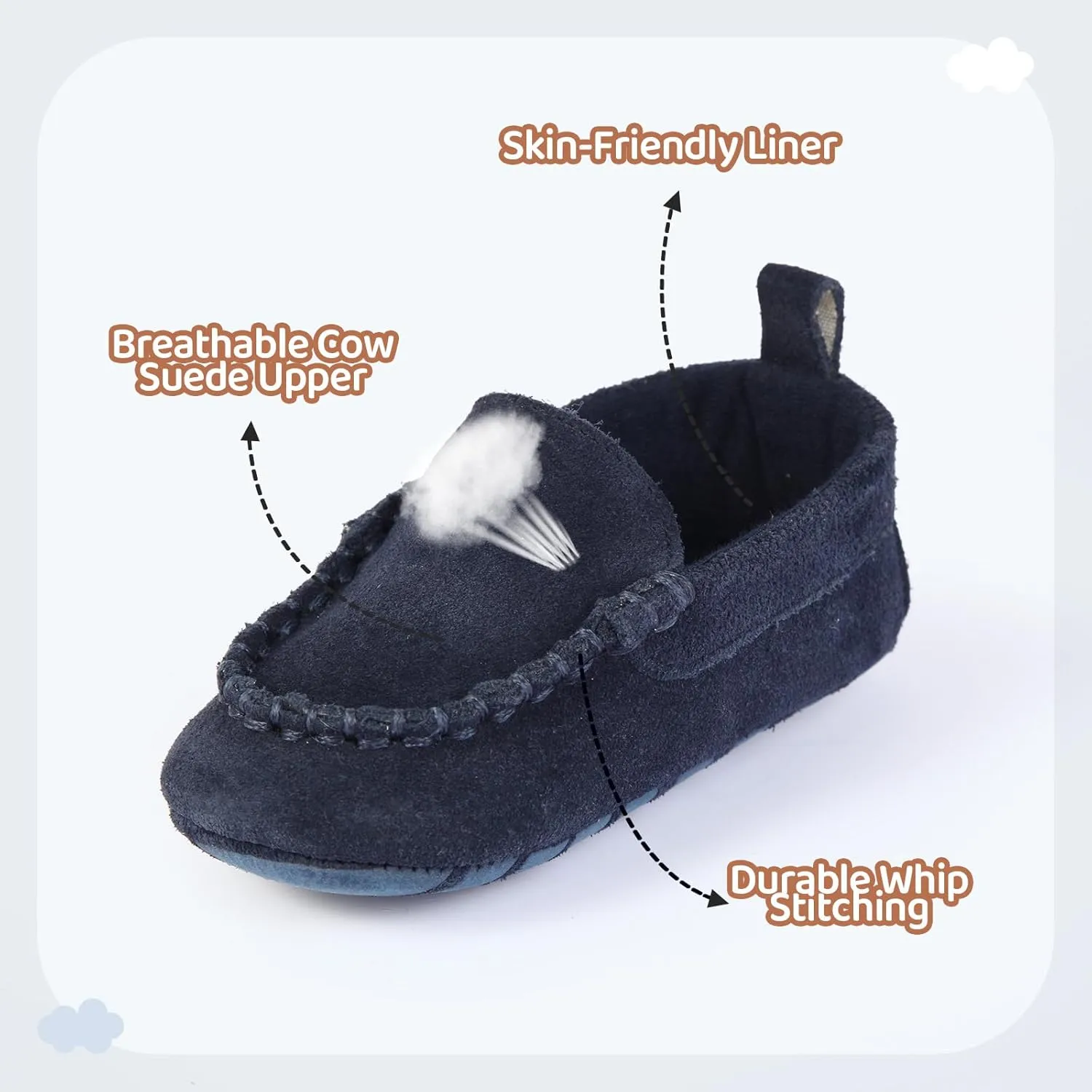 Soft Sole Baby Loafers Boys Girls Newborn Suede Leather Moccasins Infant Baby First Walking Dress Crib Shoes 3-18 Months