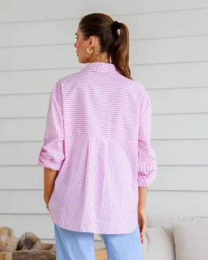 Striped Cotton Shirt Pink