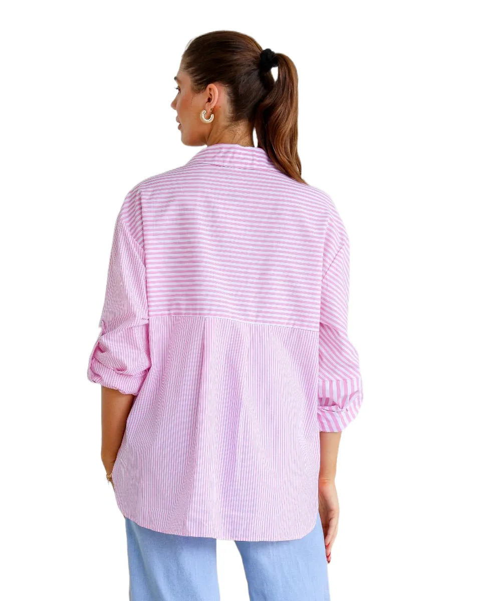 Striped Cotton Shirt Pink