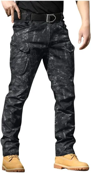 Tactical Pants for Men Stretch Ripstop Waterproof Resistant Cargo Hiking Pants Comfy Work Pant Travel with Pockets