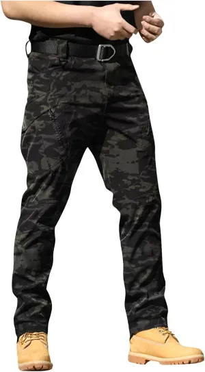 Tactical Pants for Men Stretch Ripstop Waterproof Utility Cargo Hiking Pants Comfy Work Pant Travel with Pockets