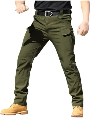 Tactical Pants for Men Stretch Ripstop Waterproof Zipper Cargo Hiking Pants Comfortable Work Pant Hunting with Pockets
