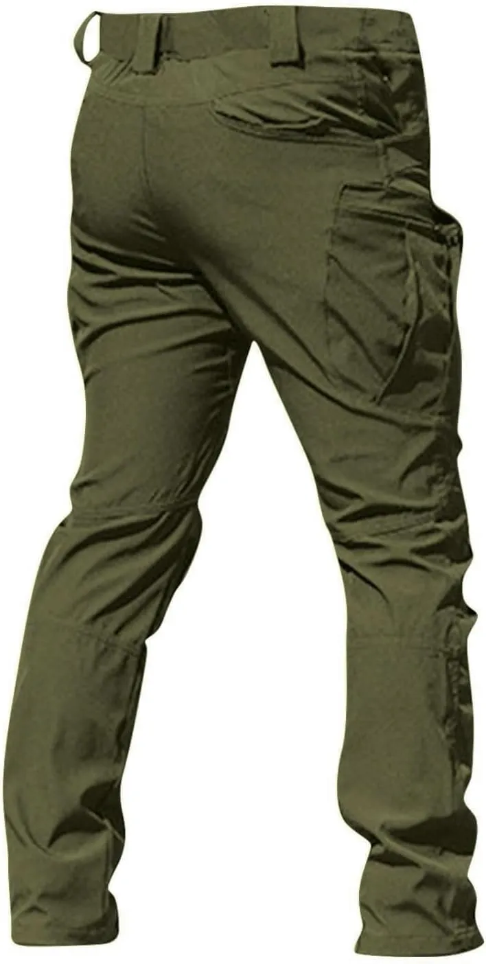 Tactical Pants for Men Stretch Ripstop Waterproof Zipper Cargo Hiking Pants Comfortable Work Pant Outdoor with Pockets