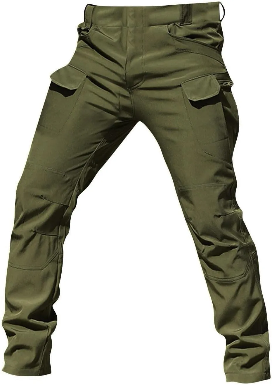 Tactical Pants for Men Stretch Ripstop Waterproof Zipper Cargo Hiking Pants Comfortable Work Pant Outdoor with Pockets
