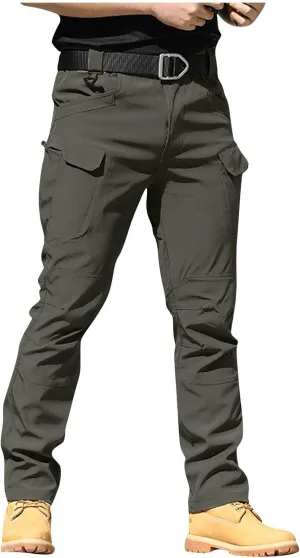 Tactical Pants for Men Stretch Ripstop Waterproof Zipper Cargo Hiking Pants Comfortable Work Pant Outdoor with Pockets