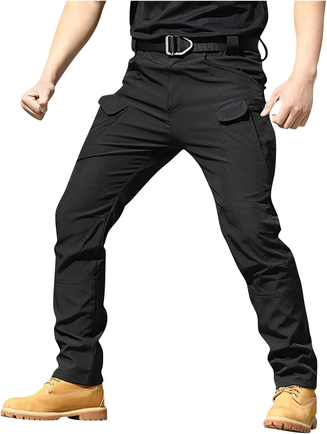 Tactical Pants for Men Stretch Ripstop Waterproof Zipper Cargo Hiking Pants Lightweight Work Pant Fishing with Pockets