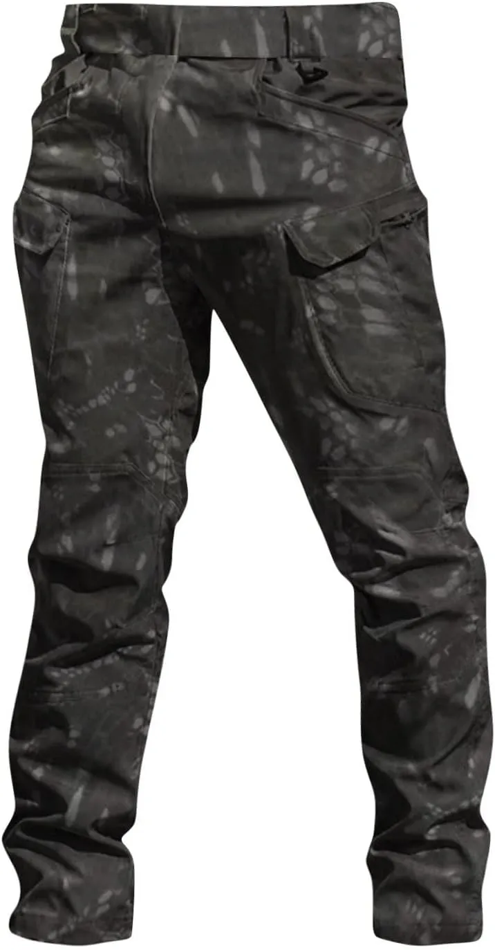 Tactical Pants for Men Stretch Ripstop Waterproof Zipper Cargo Hiking Pants Lightweight Work Pant Hunting with Pockets