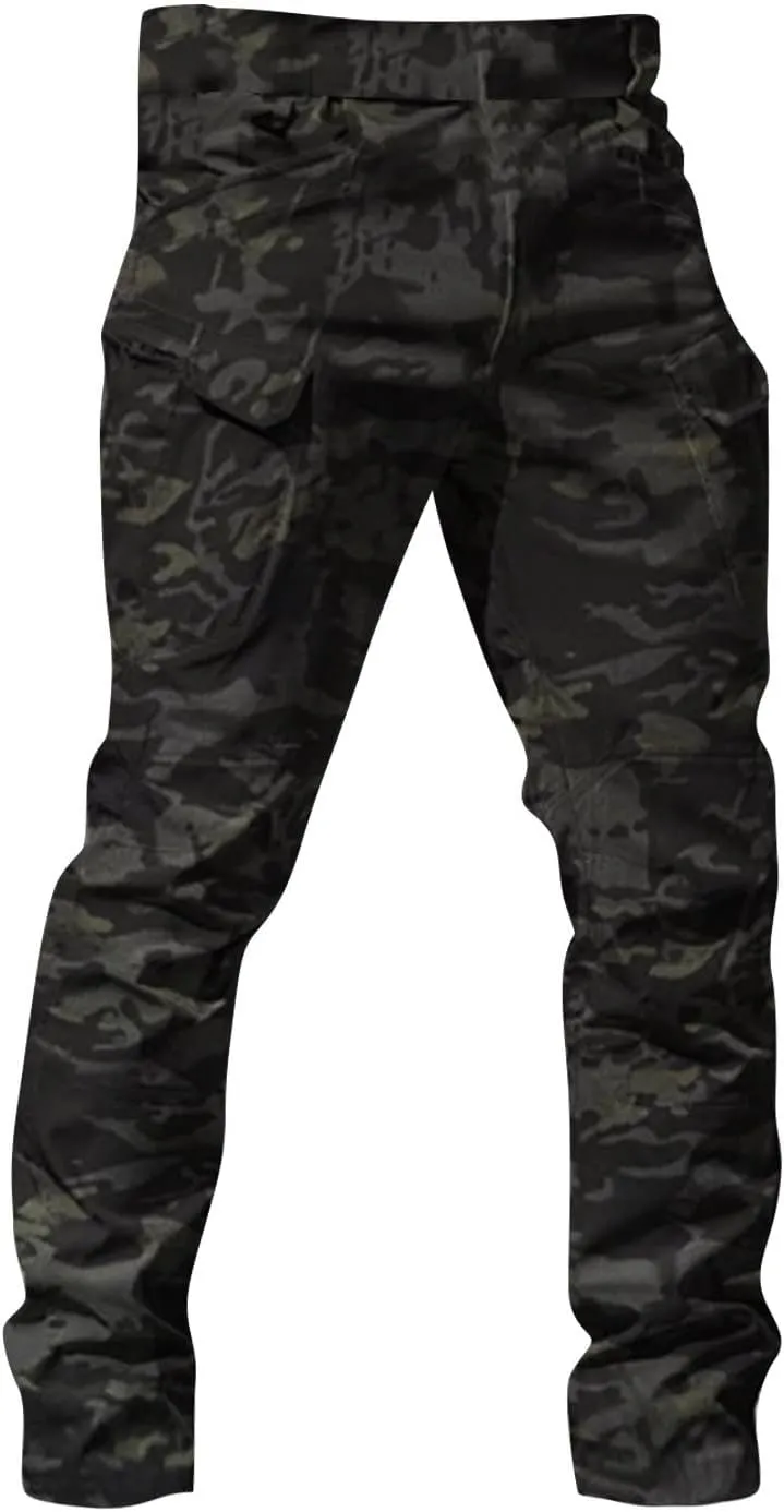 Tactical Pants for Men Stretch Ripstop Waterproof Zipper Cargo Hiking Pants Lightweight Work Pant Hunting with Pockets