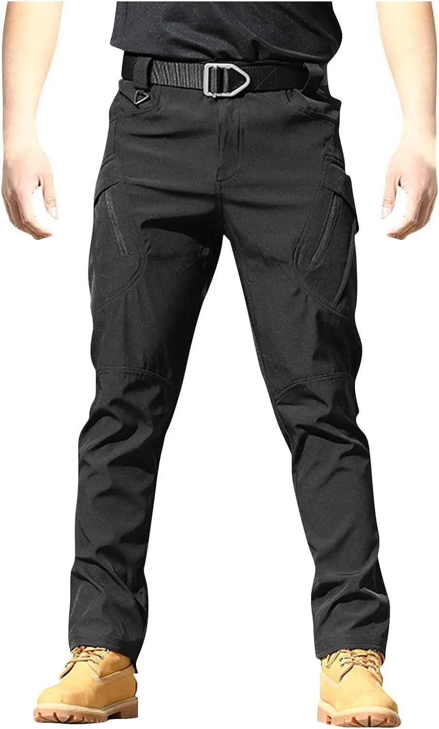 Tactical Pants for Men Stretch Ripstop Waterproof Zipper Cargo Hiking Pants Relaxed Fit Work Pant Travel with Pockets