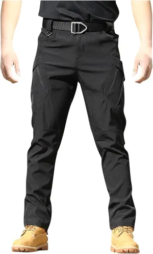 Tactical Pants for Men Stretch Ripstop Waterproof Zipper Cargo Hiking Pants Relaxed Fit Work Pant Travel with Pockets