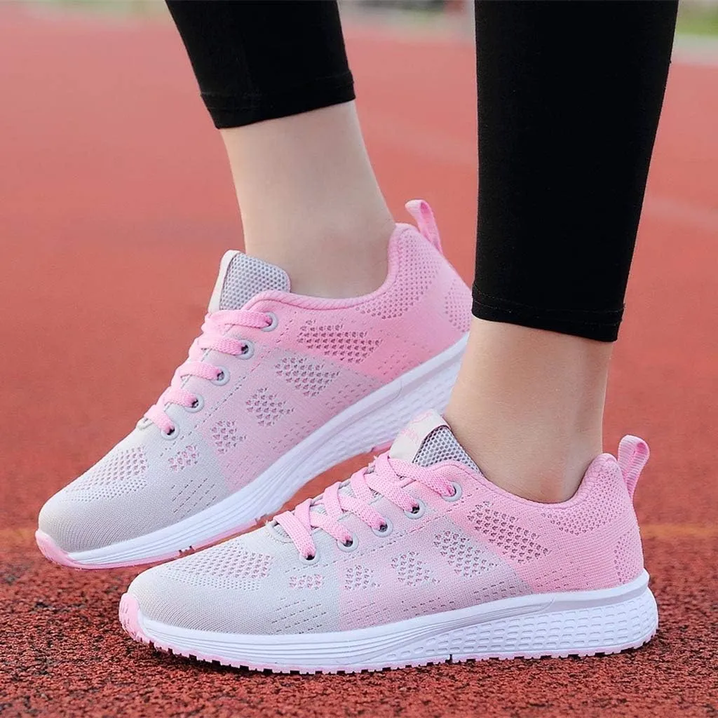 Tennis Shoes Womens Lightweight Comfortable Lace up Walking Shoes Women Mesh Breathable Women's Casual Shoes Slip On Sneakers Waterproof Tennis Shoe Cross Trainer Shoe