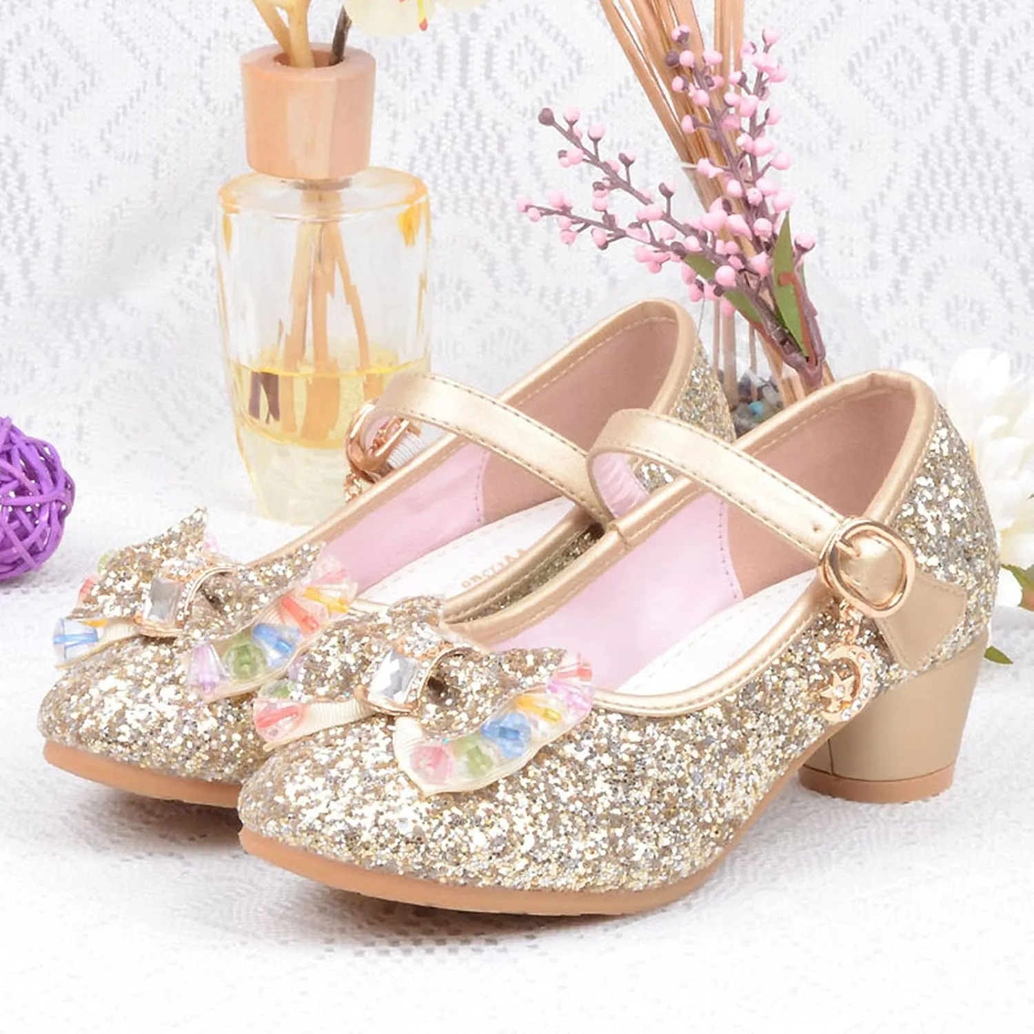 Toddler Girl Dress Shoes Kids Bowknot Girls Sandals Shoes Single Crystal Princess Bling Pearl Infant Baby White Shoes