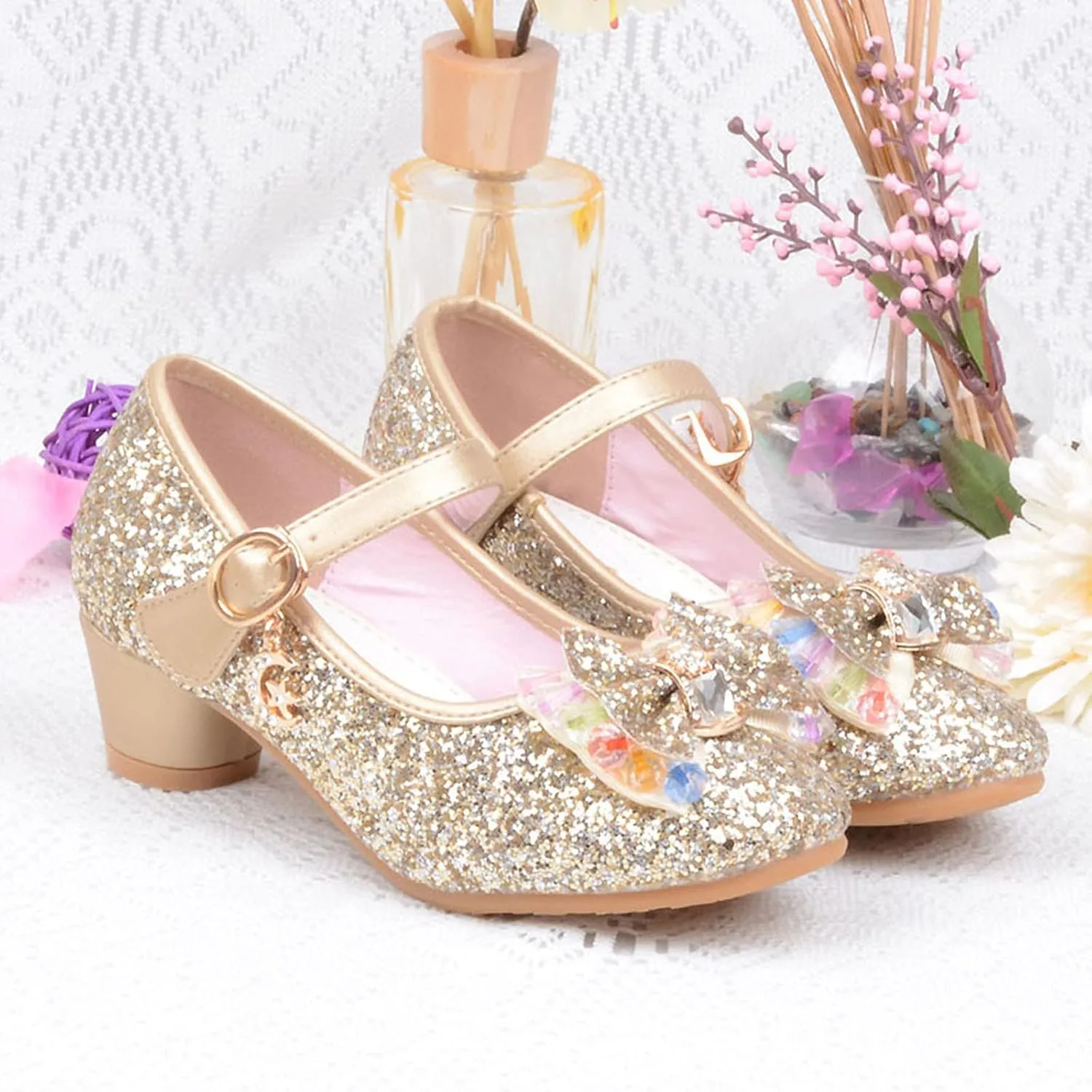 Toddler Girl Dress Shoes Kids Bowknot Girls Sandals Shoes Single Crystal Princess Bling Pearl Infant Baby White Shoes