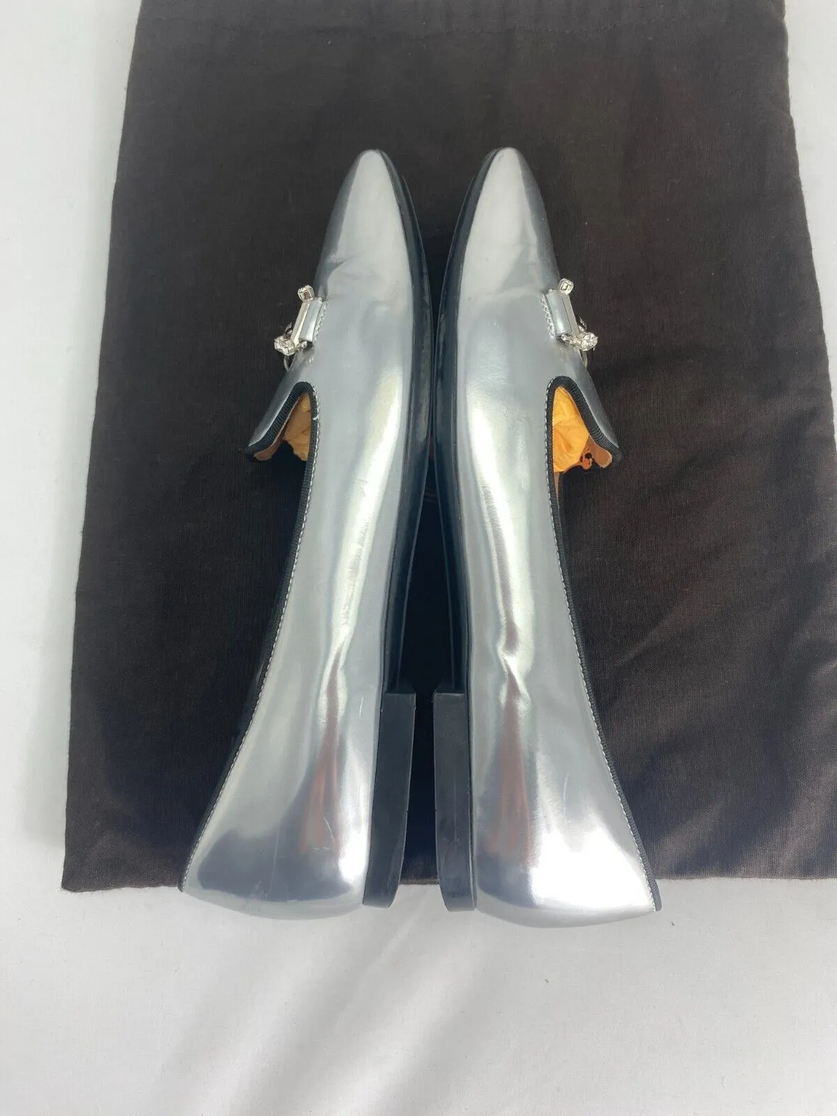 Tod`s silver leather loafers size UK7/US9