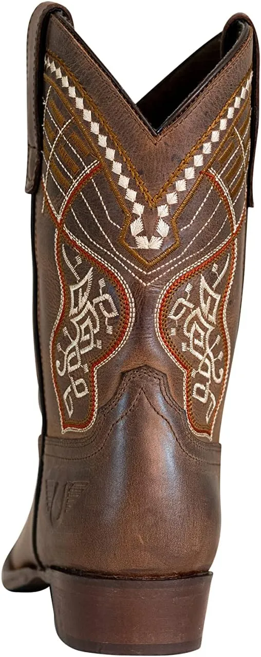 TuffRider Youth Yukon Tricolor Leather Embroidered Square Toe Western Boots