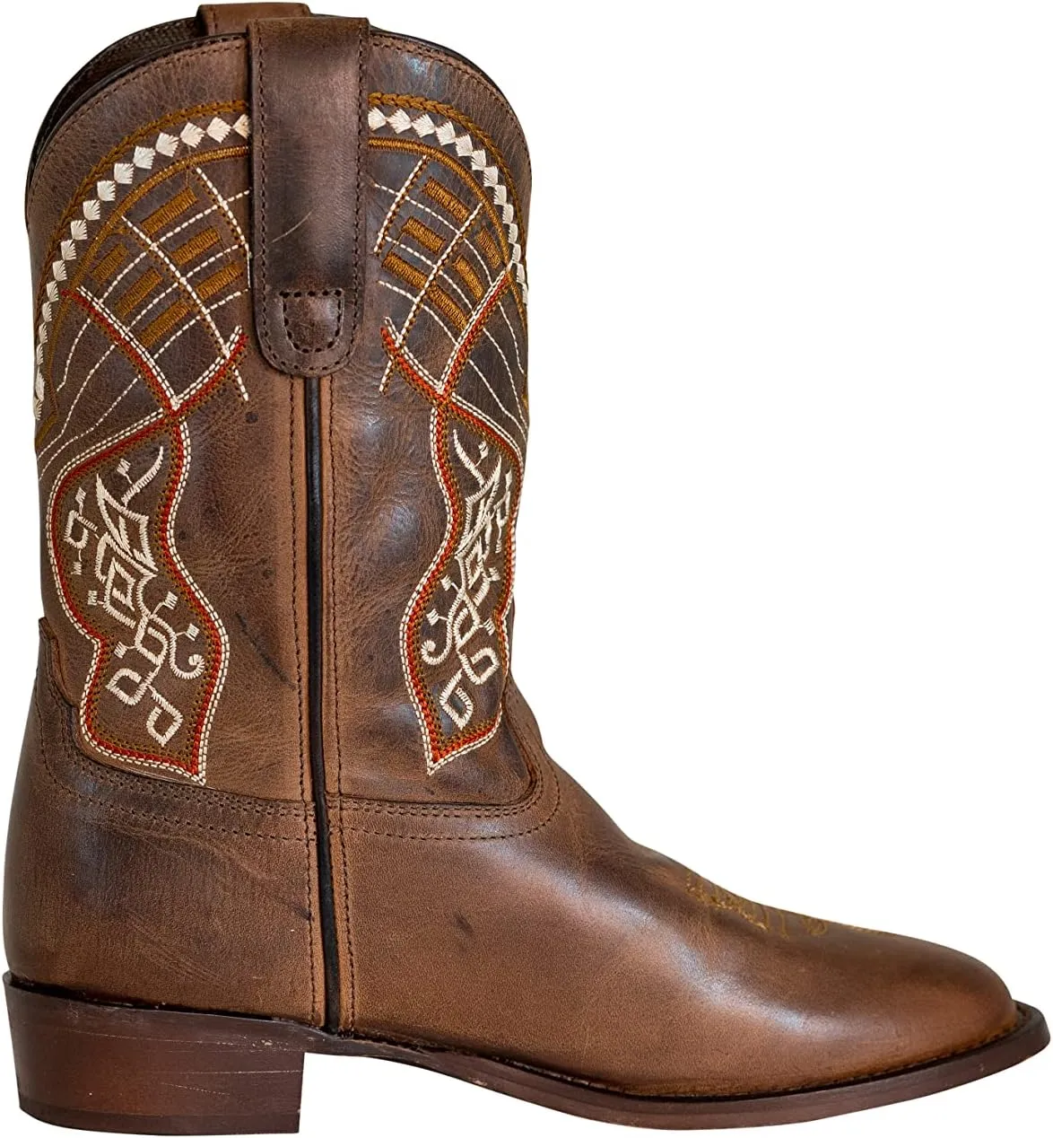 TuffRider Youth Yukon Tricolor Leather Embroidered Square Toe Western Boots