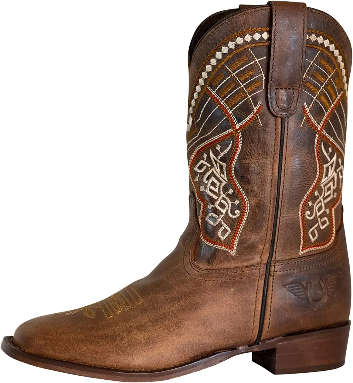 TuffRider Youth Yukon Tricolor Leather Embroidered Square Toe Western Boots