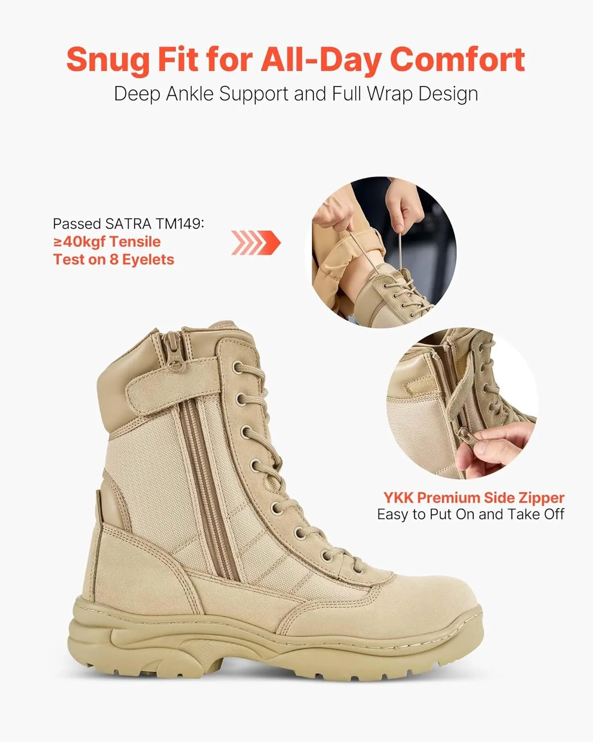 VEVOR mens Men's Military Tactical Boots