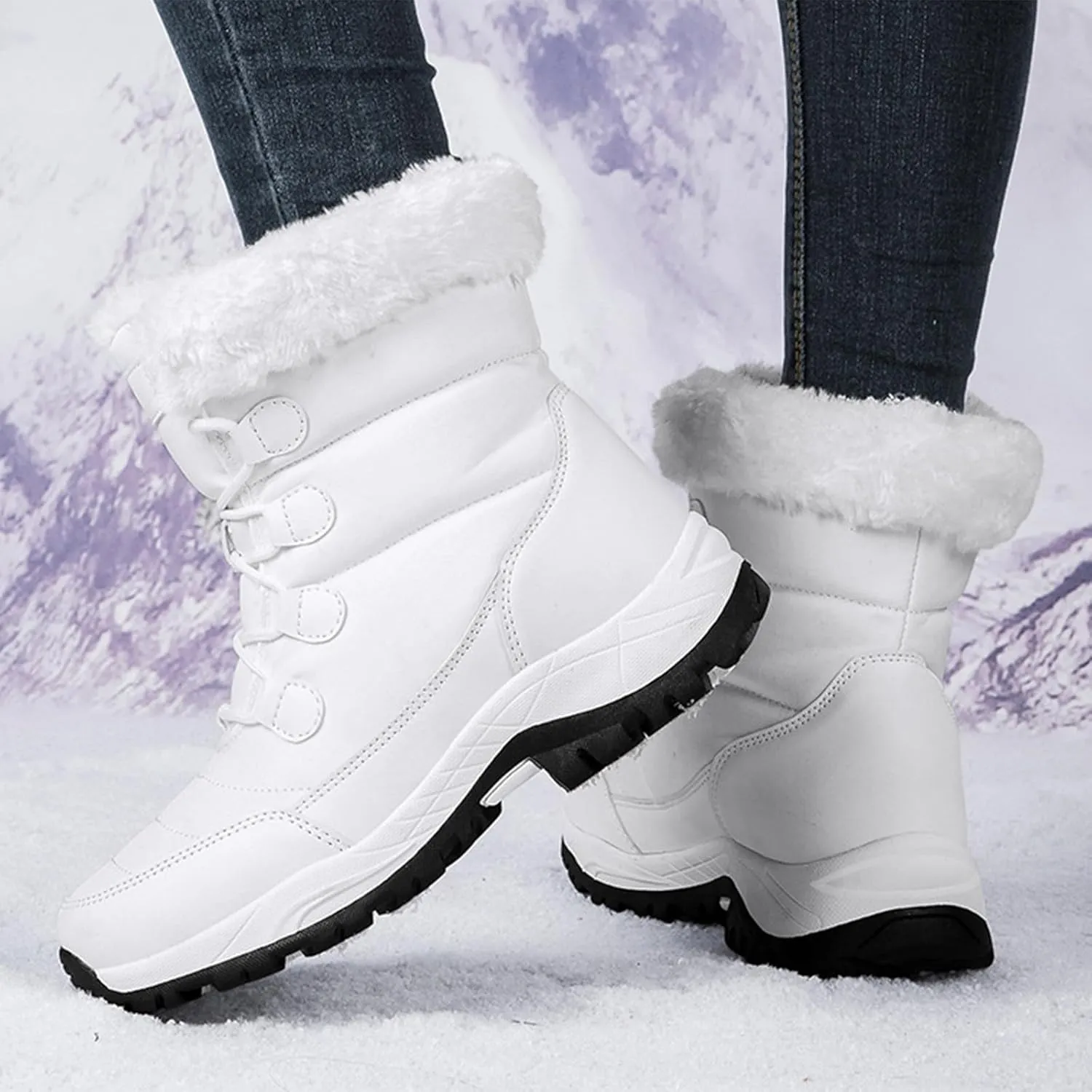 Warm Winter Boots Women Shoes Anti Slip Ankle Boots For Women Snow Boots Waterproof Plush Lined Short Boots Women