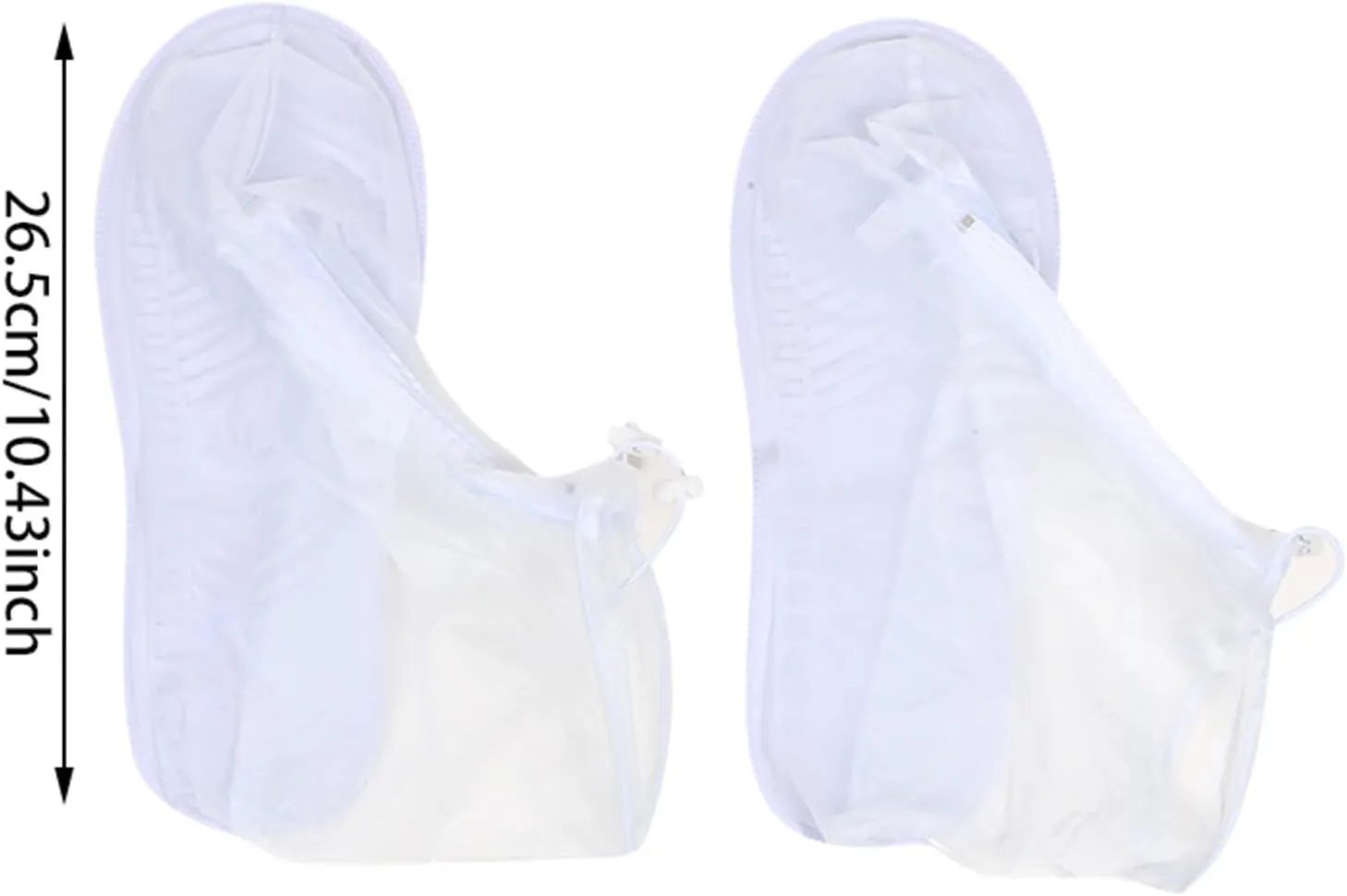 Waterproof Rain Boot Shoes Covers, Sand Control Anti-Slip Shoe Cover Galoshes, PVC Reusable Rain Snow Boots Overshoes for Garden Travel Outdoor Cycling Camping Fishing, White Size M