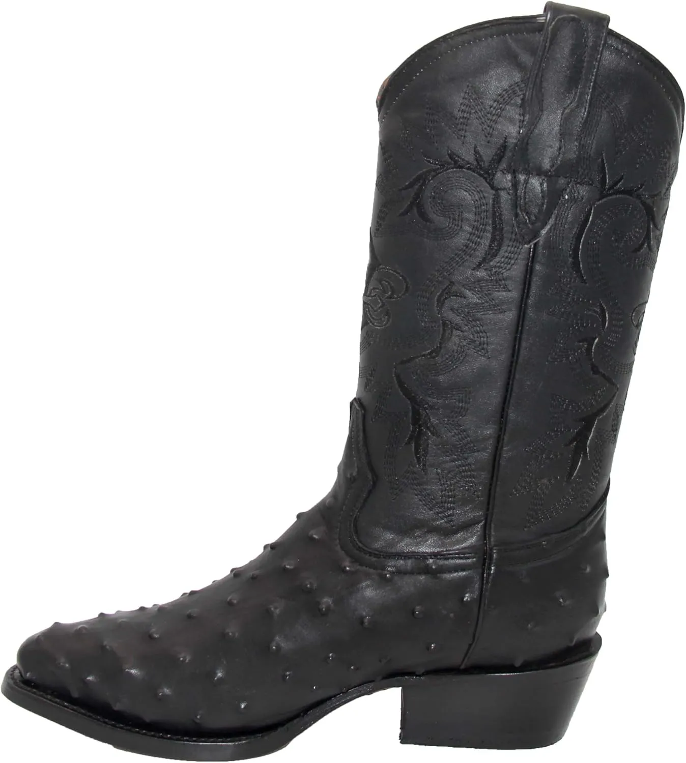 Western Shops Mens Leather Ostrich Quill Print Western Cowboy Boots