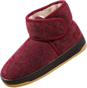 Women Ankle Boots Low Heel Non Slip Cotton Shoes Slip On Walking Boots Soft Sole Flat Shoes Wide Calf Rain Boots