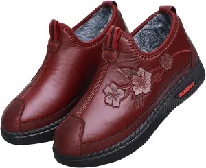 Womens Ankle Boots Low Heel Plush Lined Short Boots Non Slip Casual Shoes Slip On Walking Shoes Running Shoes