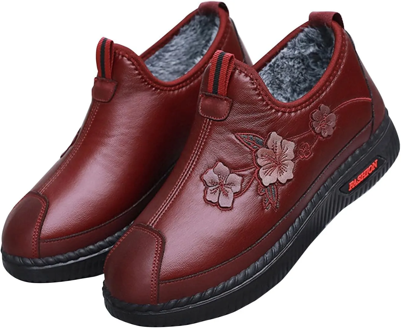 Womens Ankle Boots Low Heel Plush Lined Short Boots Non Slip Casual Shoes Slip On Walking Shoes Running Shoes