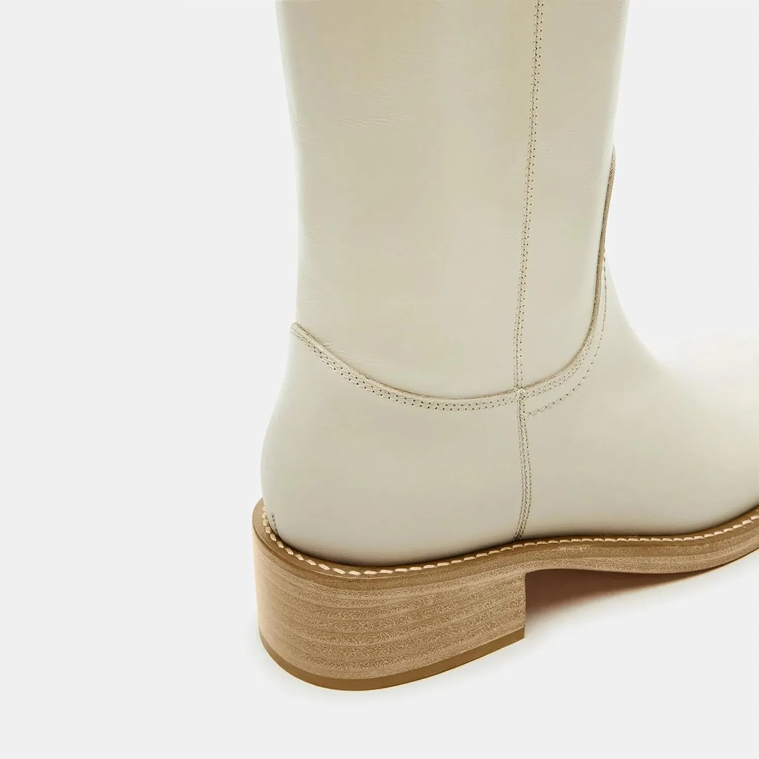 Women's Banana Knee High Boots Square Toe Chunky Block Heel Comfortable Low Heel Pull on Wide Calf Riding Long Boots for Women