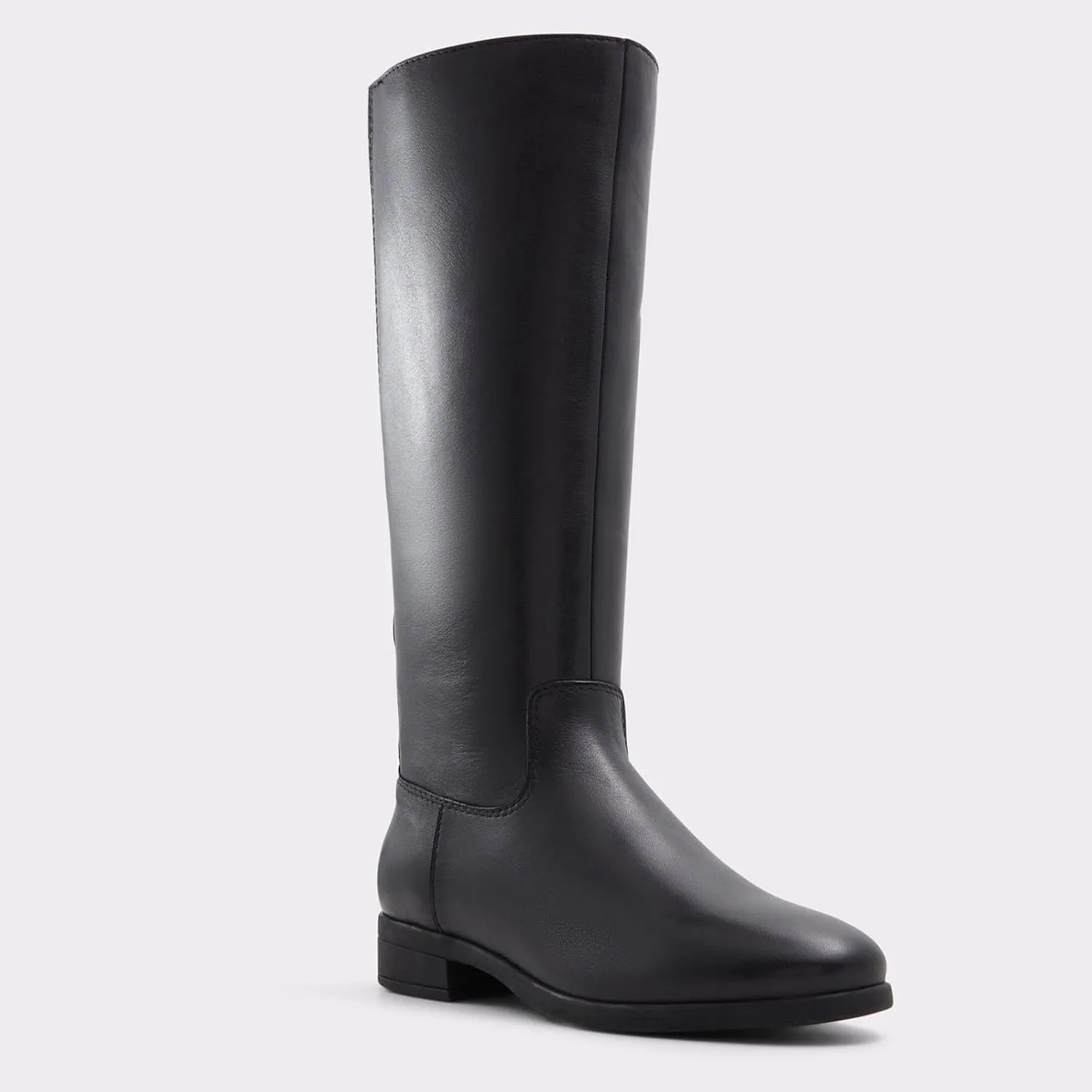 Women's Banana Knee High Boots Square Toe Chunky Block Heel Comfortable Low Heel Pull on Wide Calf Riding Long Boots for Women