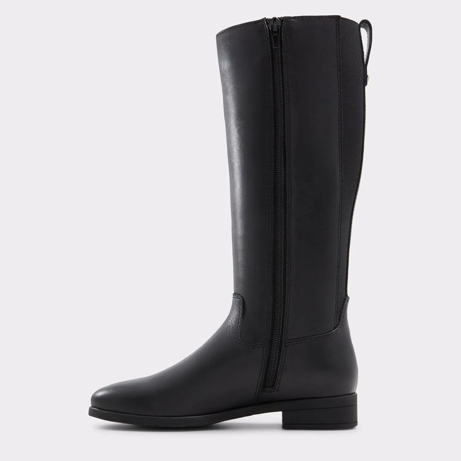 Women's Banana Knee High Boots Square Toe Chunky Block Heel Comfortable Low Heel Pull on Wide Calf Riding Long Boots for Women