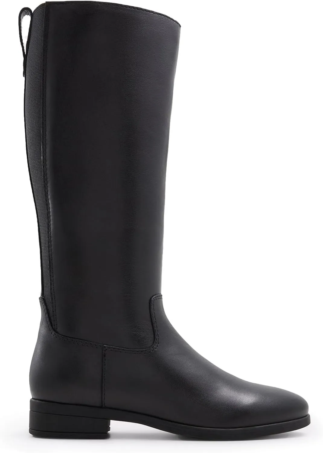 Women's Banana Knee High Boots Square Toe Chunky Block Heel Comfortable Low Heel Pull on Wide Calf Riding Long Boots for Women