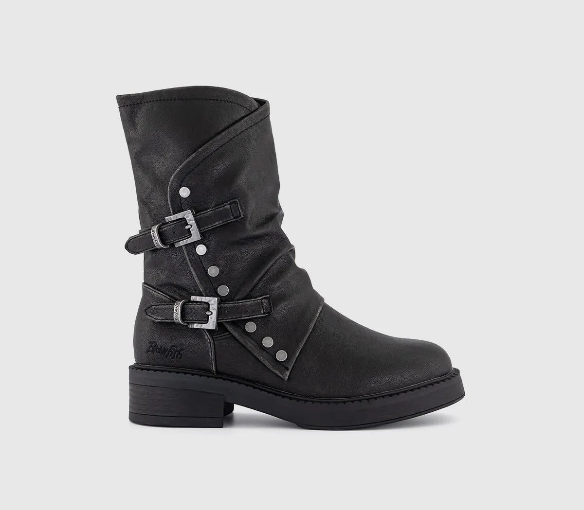 Womens Blowfish Malibu Venice Double Buckle Boot Black