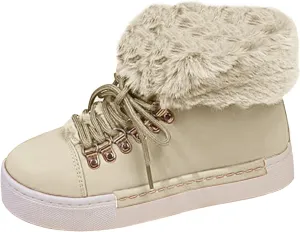 Womens Booties And Ankle Boots Plush Lined Lac?? Up Walking Boots Slip On Waterp??oof Winter Boots For Women