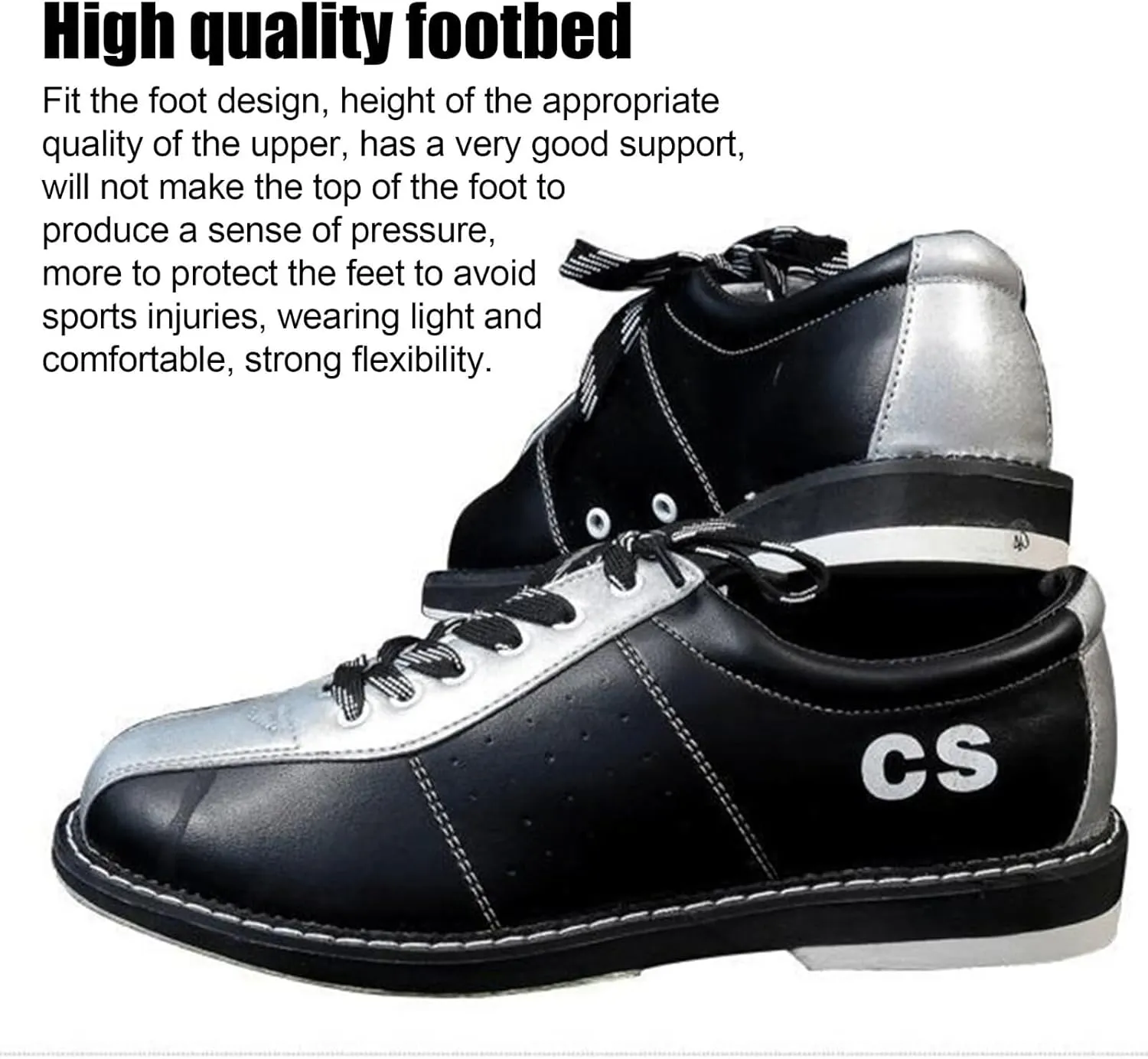 Women's Classic Bowling Shoes Lightweight Gym Sneakers Slip on Walking Shoes with Universal Slide Soles Bowling Trainers Comfortable for Right or Left Handed Bowlers