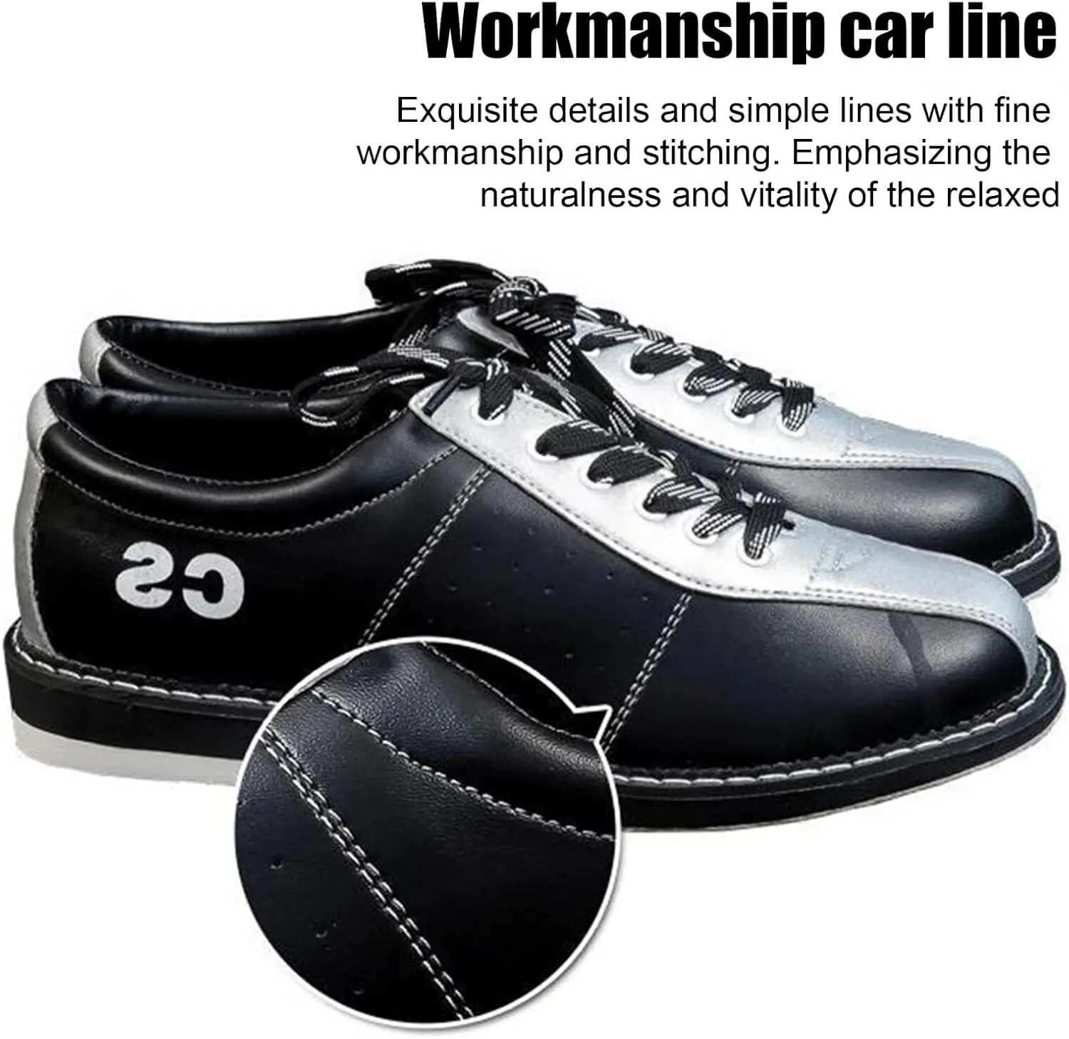 Women's Classic Bowling Shoes Lightweight Gym Sneakers Slip on Walking Shoes with Universal Slide Soles Bowling Trainers Comfortable for Right or Left Handed Bowlers