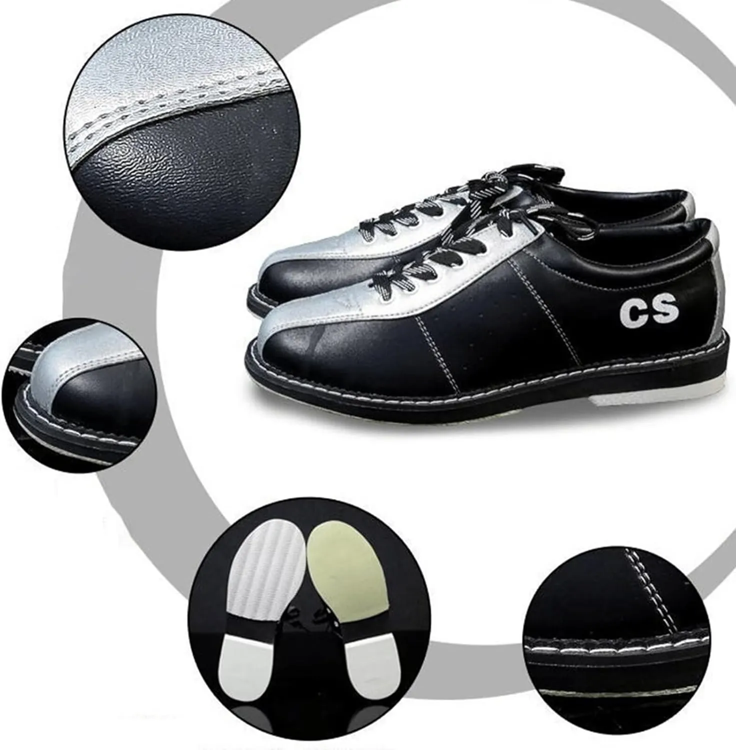 Women's Classic Bowling Shoes Lightweight Gym Sneakers Slip on Walking Shoes with Universal Slide Soles Bowling Trainers Comfortable for Right or Left Handed Bowlers