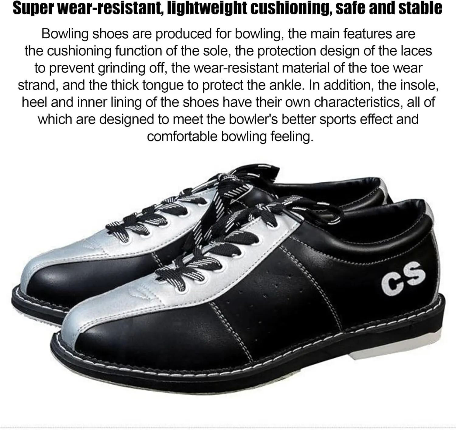 Women's Classic Bowling Shoes Lightweight Gym Sneakers Slip on Walking Shoes with Universal Slide Soles Bowling Trainers Comfortable for Right or Left Handed Bowlers