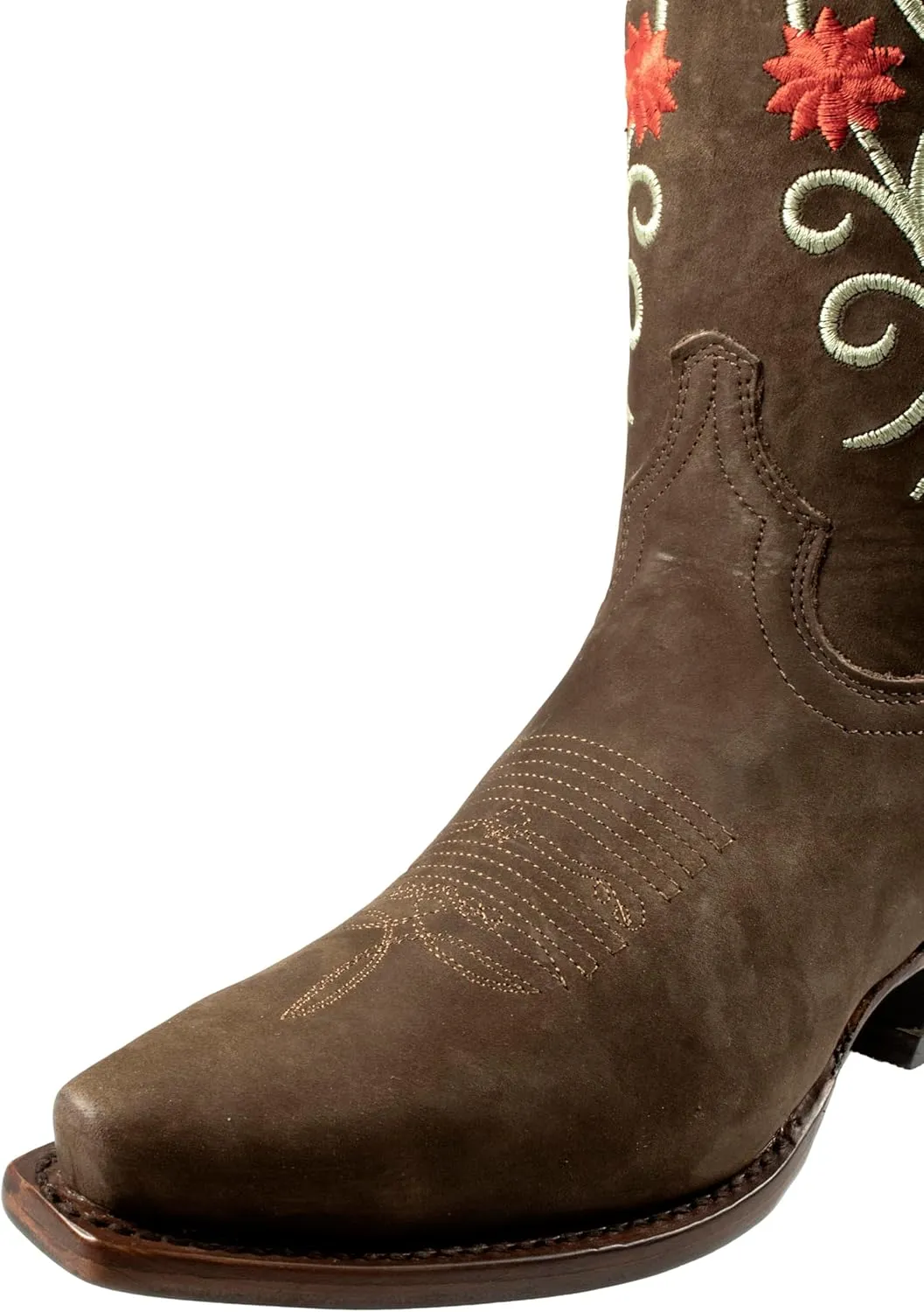 Women's Cowgirl Rodeo Boots Nubuck Genuine Leather Camel SR18