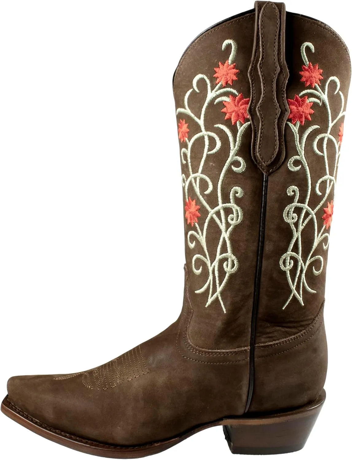 Women's Cowgirl Rodeo Boots Nubuck Genuine Leather Camel SR18