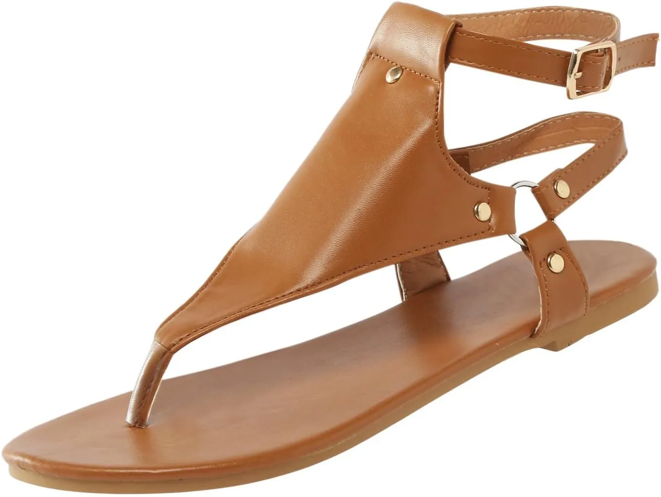 Women's Flat Sandals 2024 Thong Sandals For Women Open Toe Shoes Flat Beach Sandals Ladies Buckle Strap Flip Flops Shoes