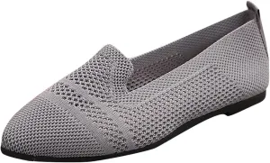Women's Fly Weave Flat Shoes Pointed Toe Fashion Single Shoes Mesh Breathable Shoes Casual Shopping Flat Shoes