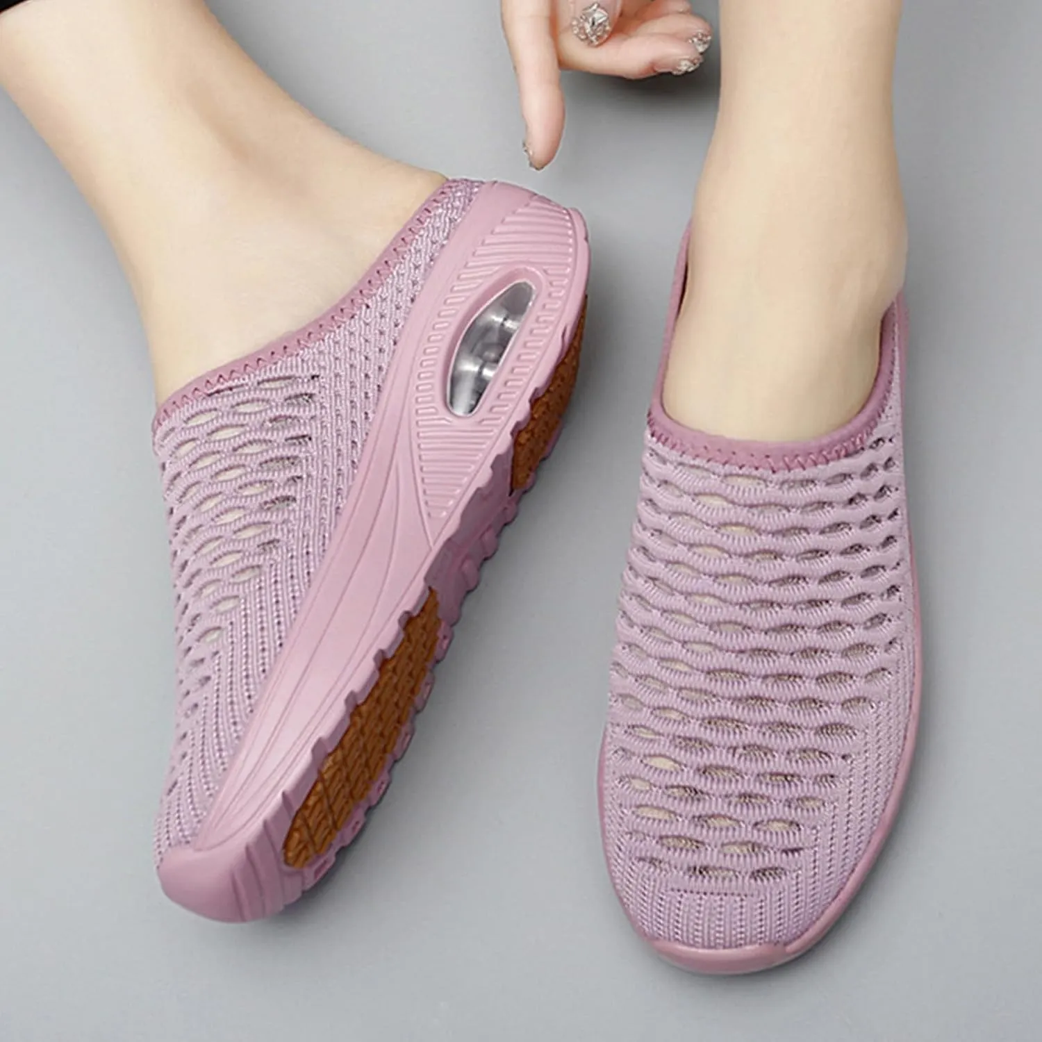 Women's Mules & Clogs with Arch Support Mules for Women 2025 Comfortable Orthopedic Walking Slip On Sneakers Garden Shoes Summer Platform Sandals Breathable Slippers Closed Toe Slides Lightweight