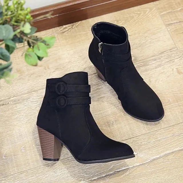 Women's Retro Solid Platform Boots
