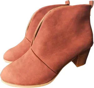 Womens Shoes Fashion Short Heel Slip On Boots for Women Soft Comfortable Leather Ankle Boots