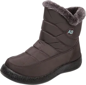 Womens Winter Snow Boots Waterproof Black Ankle Snow Boots for Women Snow Boots Womens Slip on Womens Tall Rubber Boots Waterproof Womens Winter Ankle Boots Wide