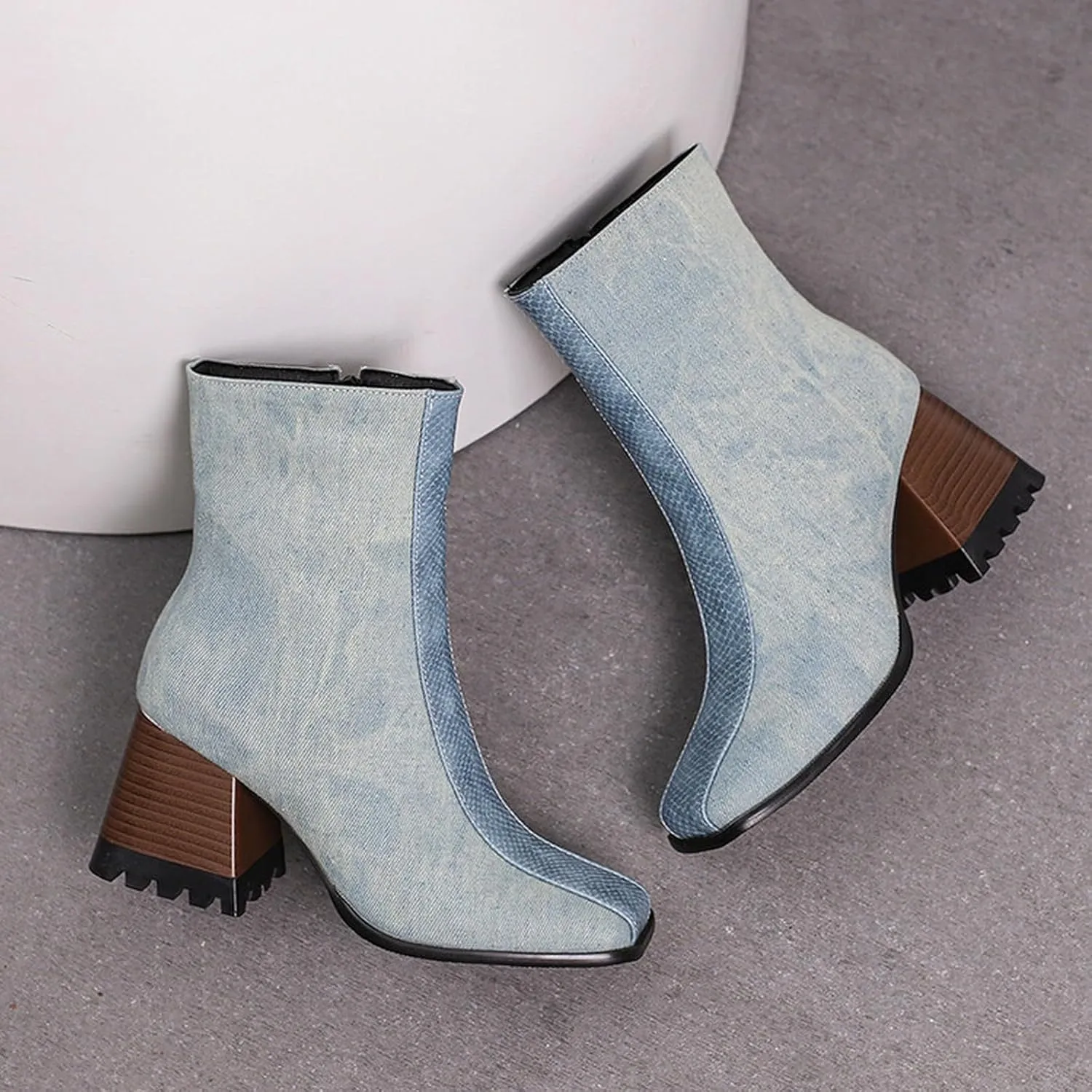 Work Boots for Women Ankle Womens Ankle Booties Black Low Heel Boots Wedge Boot Soft Sole Fashion Closed Toe Wide Fit Available