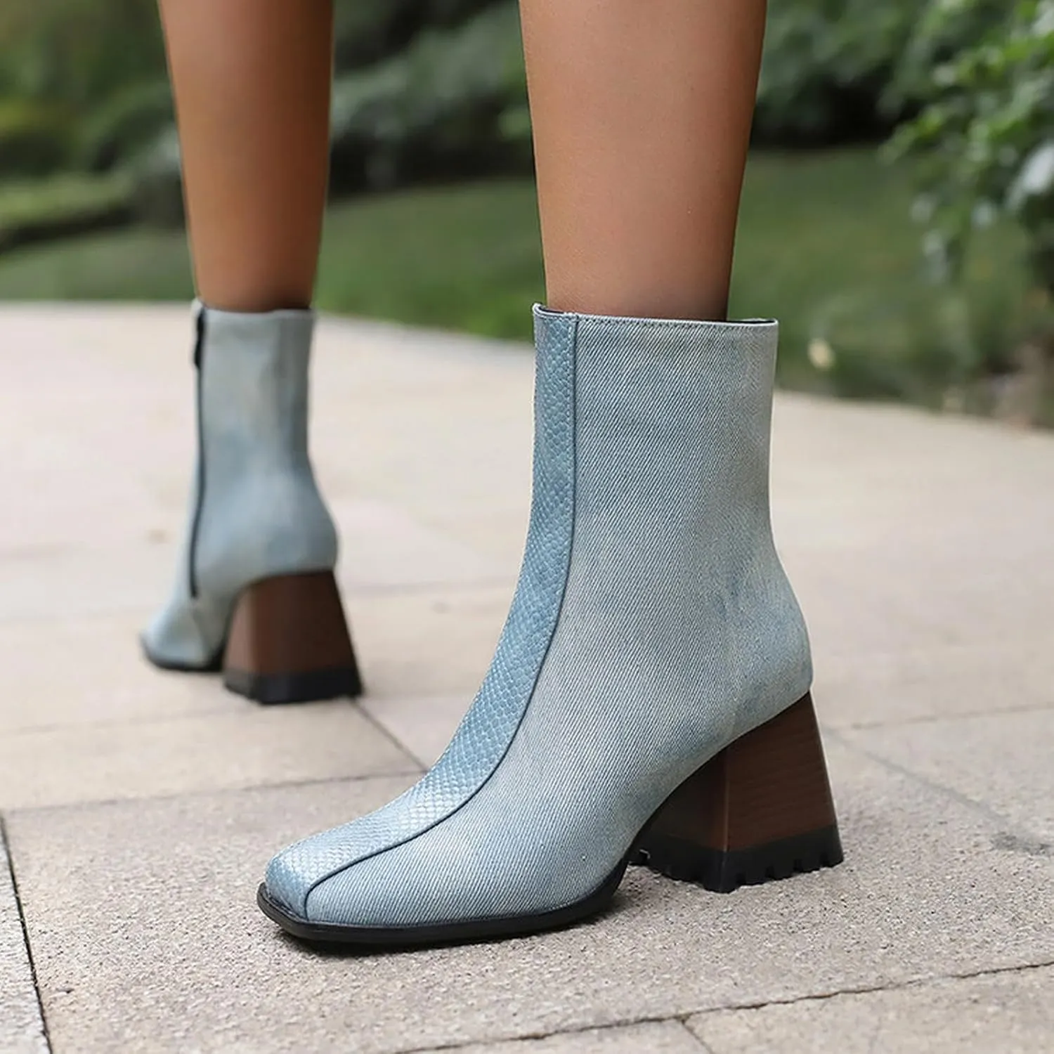 Work Boots for Women Ankle Womens Ankle Booties Black Low Heel Boots Wedge Boot Soft Sole Fashion Closed Toe Wide Fit Available